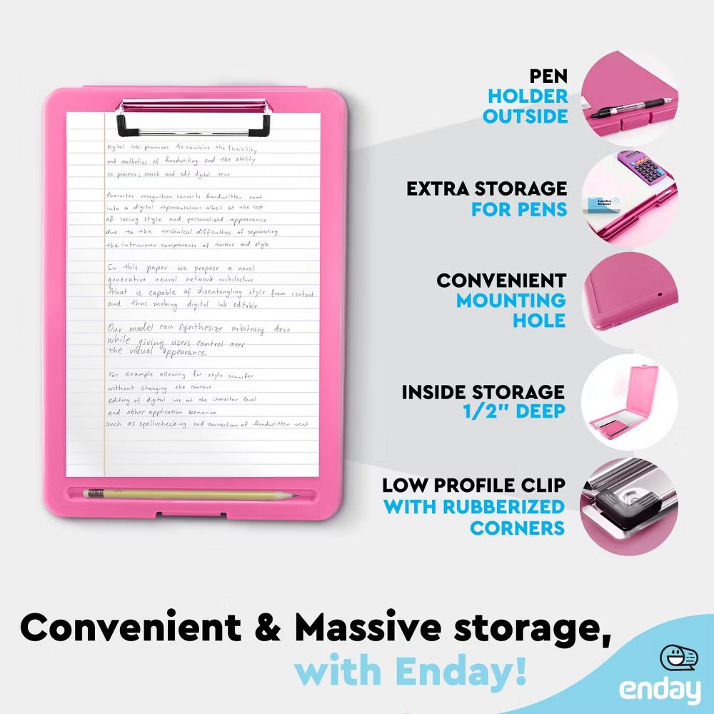 Clipboard with Storage, Letter Size Storage Clipboard with Compartments Case for Nurse Teachers Plastic Translucent Holds 100 Sheets - Image 26