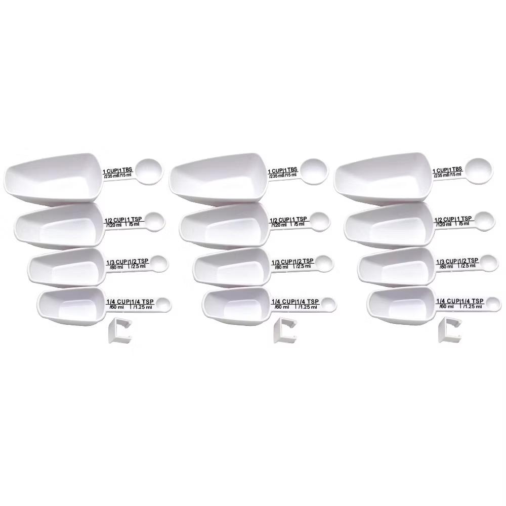 4pc Nesting Measuring Scoop & Spoon Combo Set - Measure 1/4 tsp to 1 Cup - Image 3