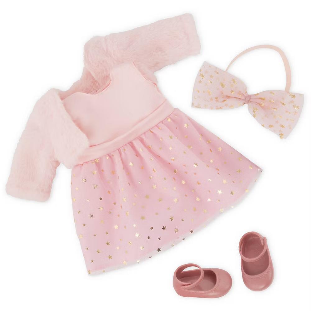 Miranda 18" Fashion Doll in Pink Dress Outfit: Blonde Hair, Blue Eyes, Plastic & Polyester - Image 4