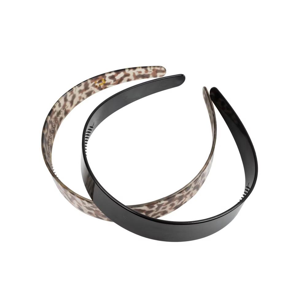 Classic Headbands - Black/Tortoise - 1-inch - All Hair - 2pcs - Image 5