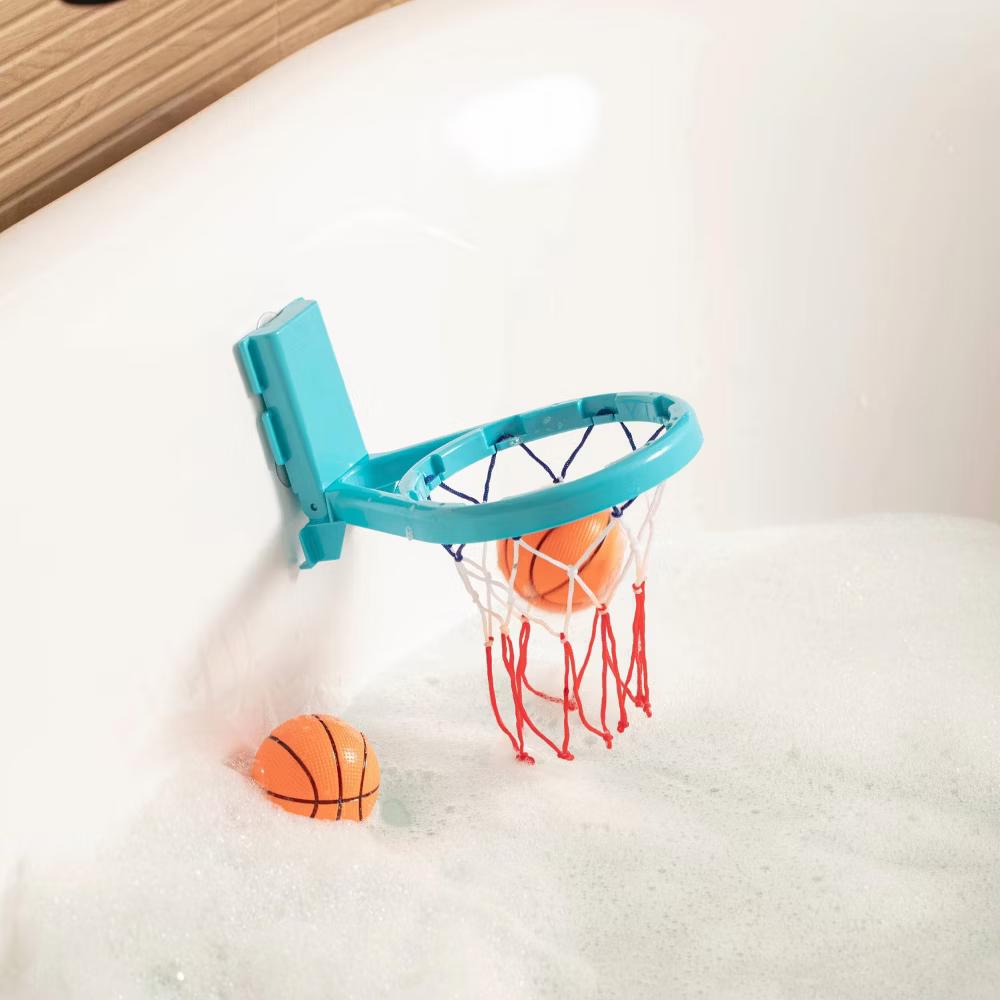 Basketball Hoop Playset with Suction Cups & Tying Straps, 2 in 1 Mini Basketball Hoop for Bathtub & Door with 3 Soft Balls for Toddlers 1-3 - Image 7