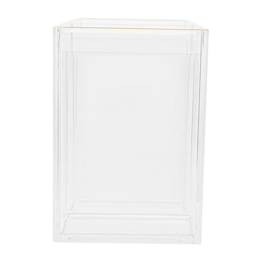 Martha Stewart Kerry Plastic 4 Compartment Pen Holder Office Desktop Organizer with Gold Trim - Image 3
