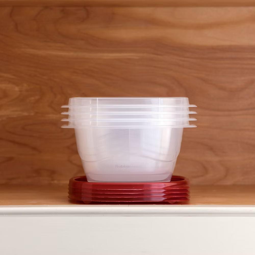 4pk 5.2c TakeAlongs Deep Square Food Storage Containers Ruby Red: Plastic Containers with Lids, Dishwasher-Safe - Image 5