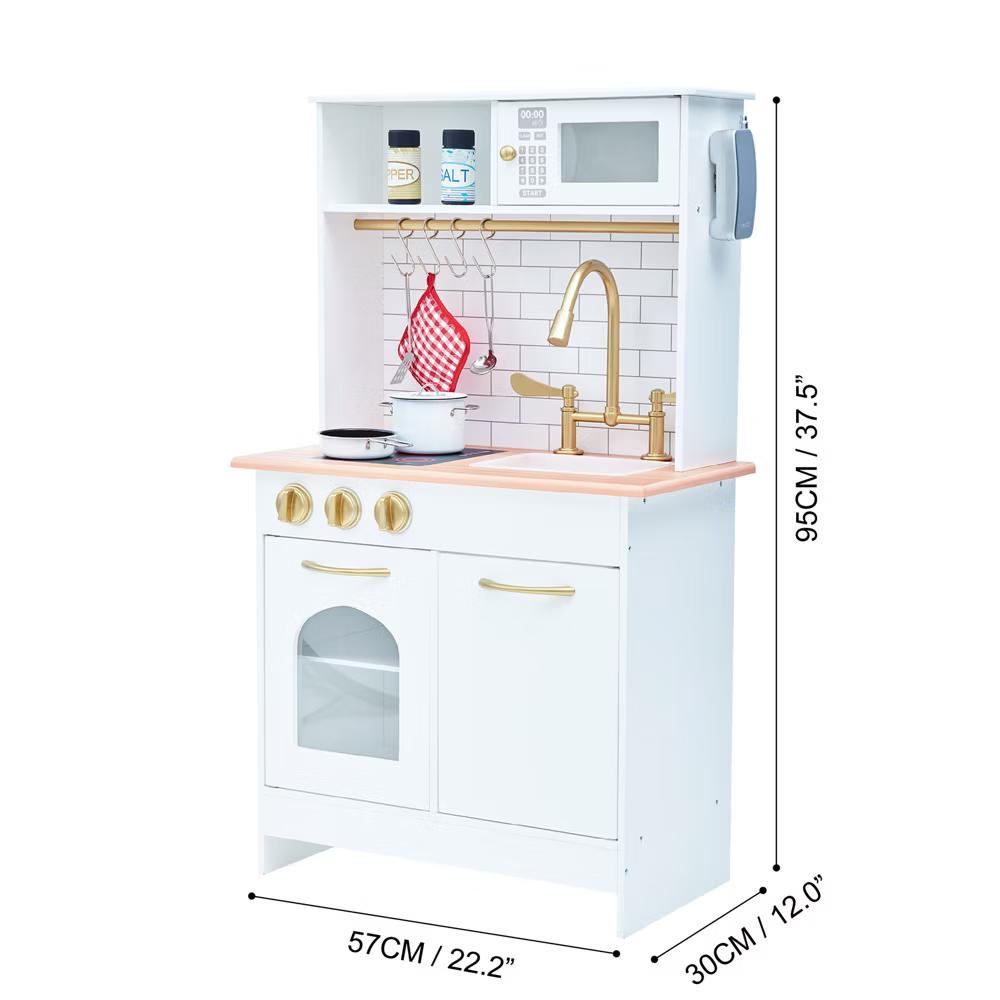 Little Chef Boston Compact Farmhouse Play Kitchen with Accessories - Image 3