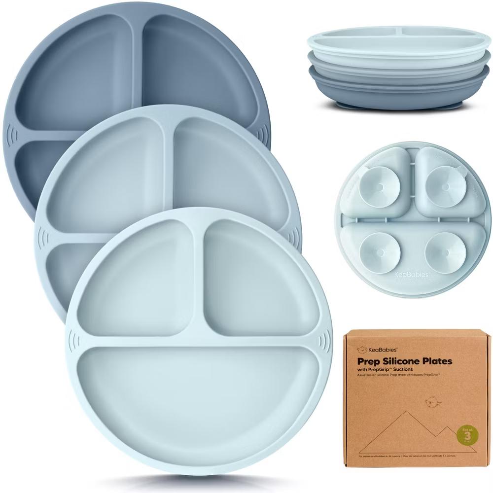 3-Pack Prep Suction Plates for Baby, 100% Silicone Toddler Plates, BPA-Free Divided Baby Plates with Suction - Image 9