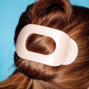 Lay Back Claw Clips for Medium Hair - Black/Cream - 2ct