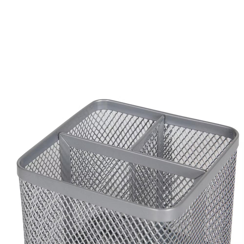 Mesh Pencil Holder Silver