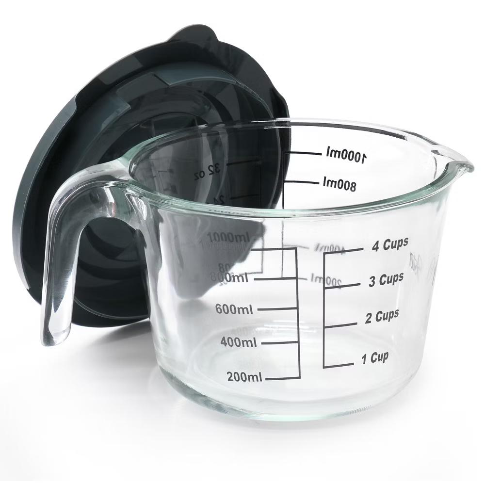 Oster Coolidge 4 Cup Clear Glass Measuring Cup with Snap on Lid - Image 2