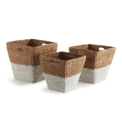 Plum & Seagrass Rectangular Storage Baskets Set of 3