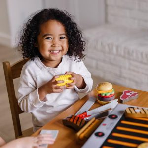 Grill and Serve BBQ Set - Wooden Play Food and Accessories: 20-Piece Educational Toy Kitchen Set