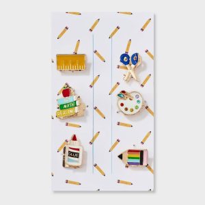 Back to School Mini Metal Claw Clip 6pc Set - Multi