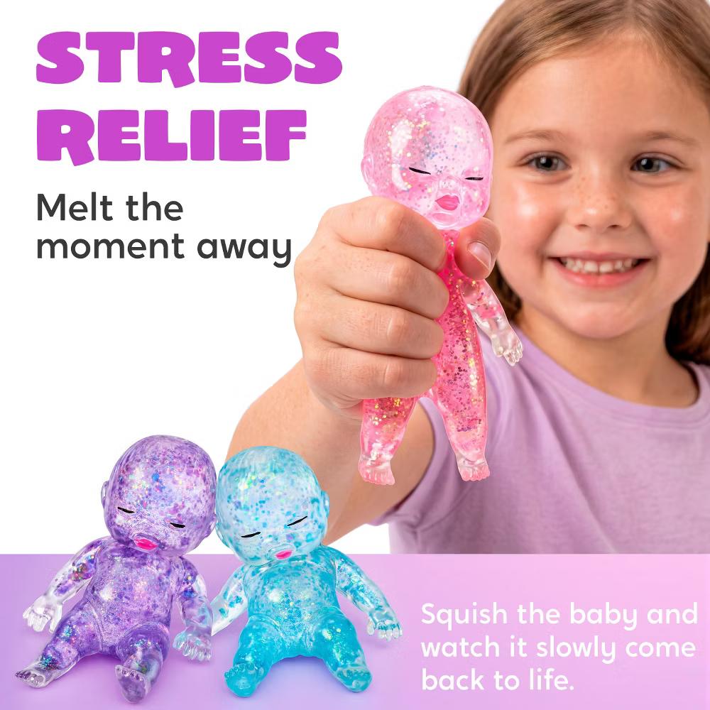 3PCS Small Baby Stress Relief Toy, 4.3''Glitter Squishy Slow Rising Toy for Kids & Adults,Soft Squeeze Fidget Sensory Toy for Gift, Party Favors - Image 7