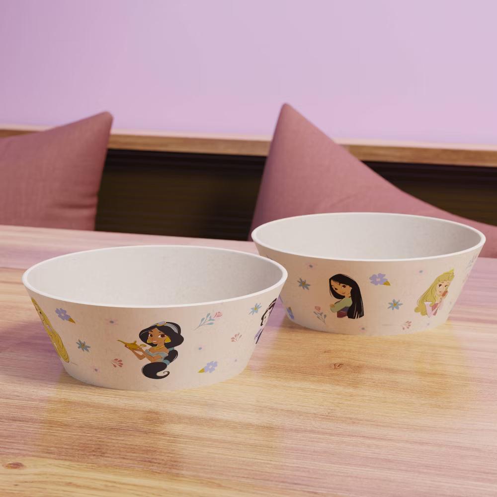 2pk 6" Princess Melamine Bamboo Bowl Set
