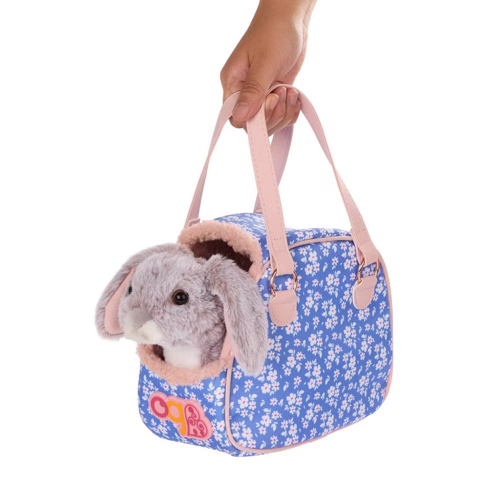 Hop In Bunny Carrier & Pet Rabbit Plush Accessory Set for 18" Dolls - Image 4