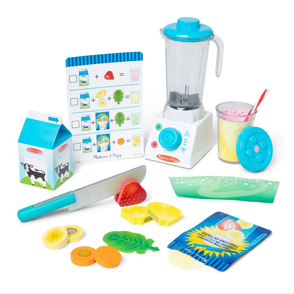 22pc Smoothie Maker Blender Set: Pretend Kitchen Accessories, Creative Educational Play Food - Image 5