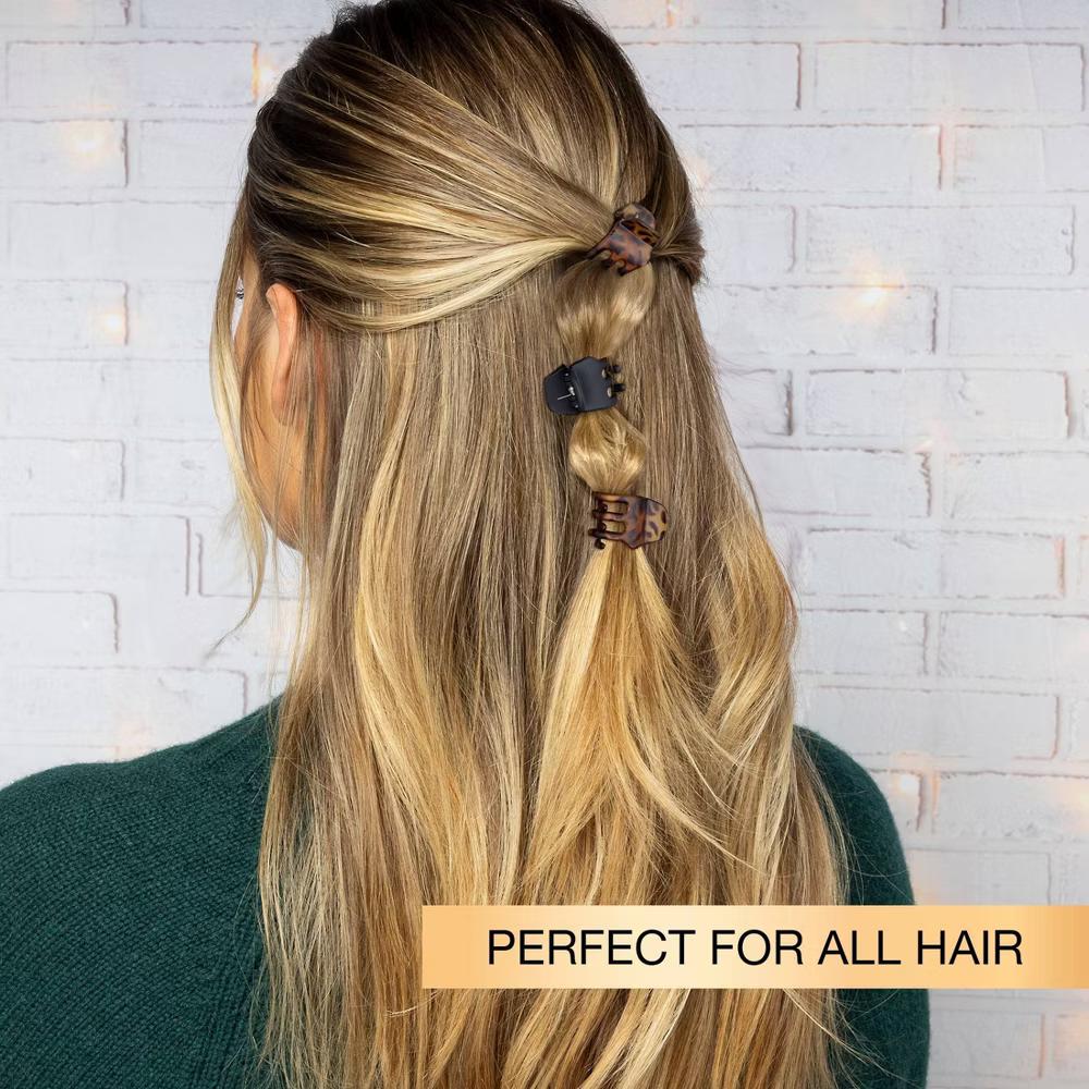 No-Slip Grip Mini Claw Clips - Matte Tortoise/Black - All Hair - 6pcs: Hair Styling, Solid Pattern - Image 3