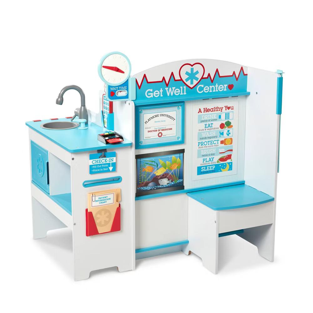 Wooden Get Well Doctor Activity Center - Waiting Room, Exam Room, Check-In Area: Pretend Play Medical Accessories Set - Image 5