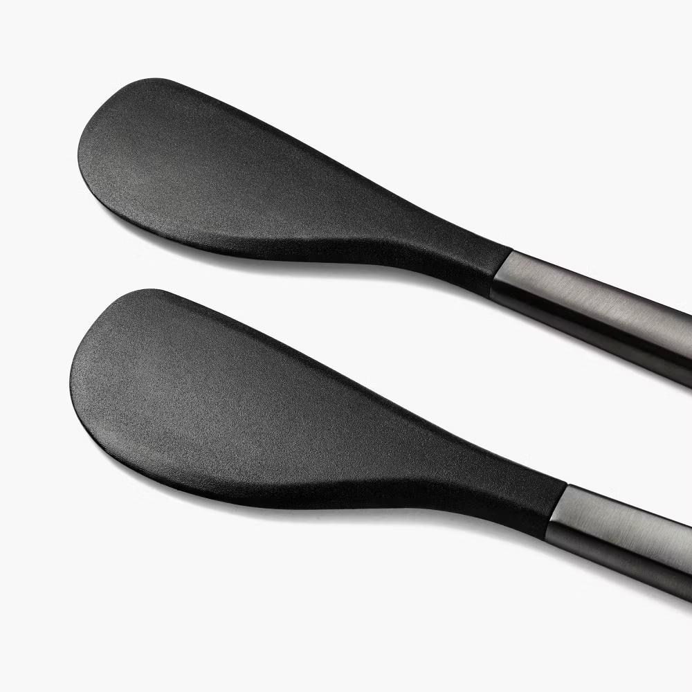 2pk Mini Spatula Set Matte Black - Stainless Steel Cookware Utensils, Dishwasher-Safe, Adult Kitchen Tools - Image 3