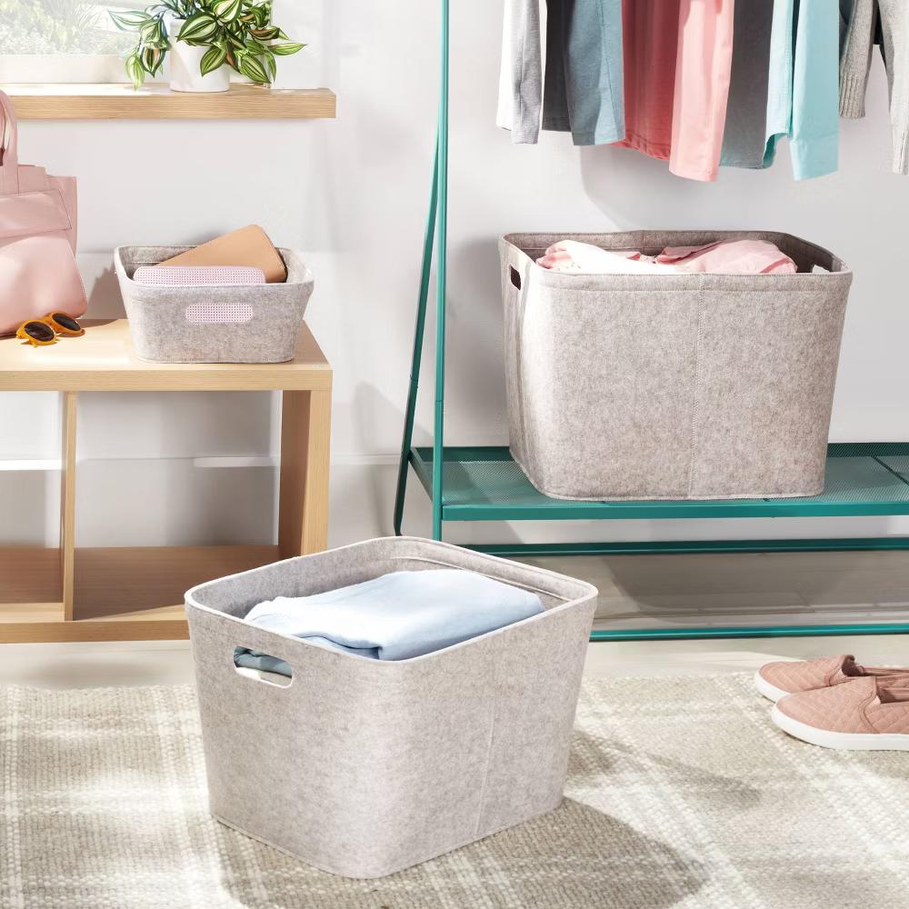 Rectangle Felt Basket with Stitching - Image 21