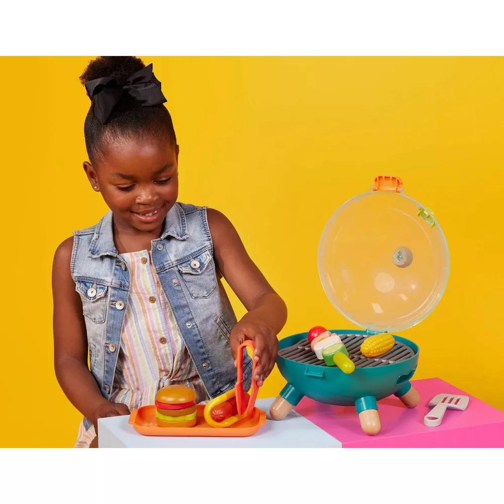 Toy Grill & Play Food - Mini Chef - BBQ Grill Playset: Includes Pretend Kitchen Accessories, 18 Pieces - Image 3