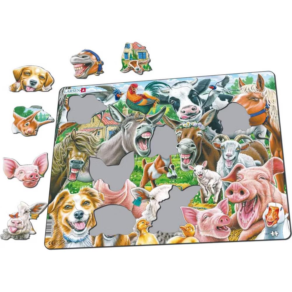 Larsen Happy Farm Kids' Jigsaw Puzzle - 33pc: Educational Fun for Fine Motor, Creative Thinking, Memory
