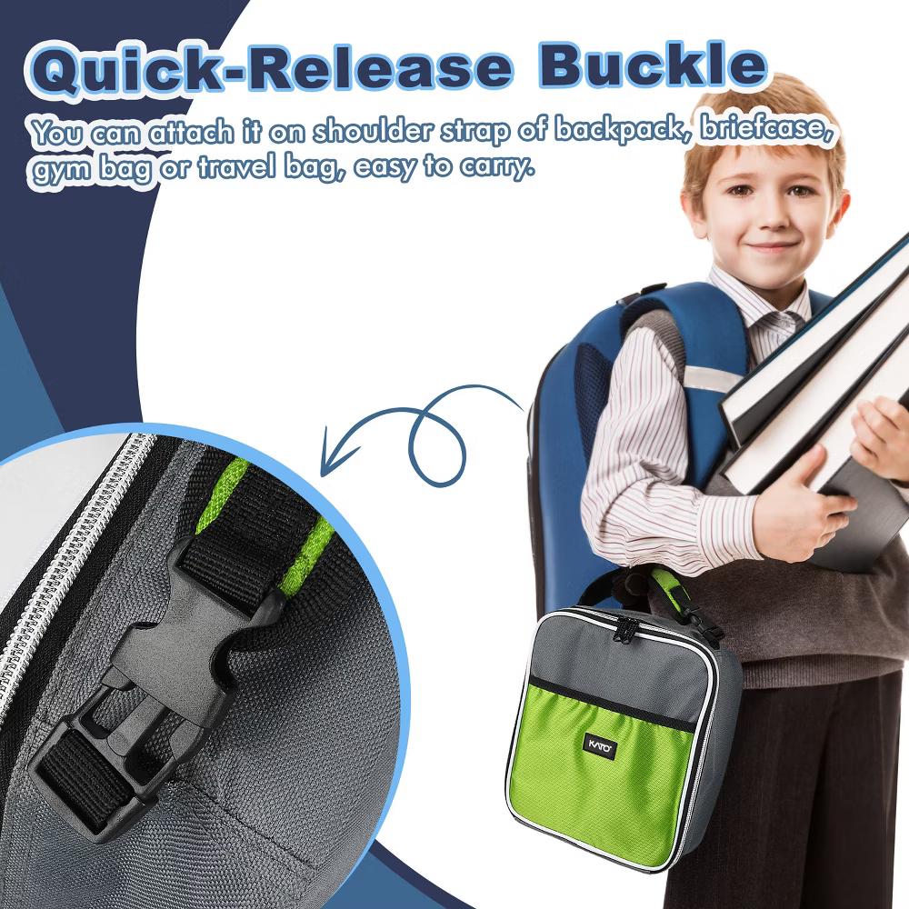 Small Insulated Lunch Tote Bag for Adult Kid, Leak-proof Portable Lunch Box for Man Woman with Dual Zipper Closure, 8.5x4x9.5 Inches - Image 18