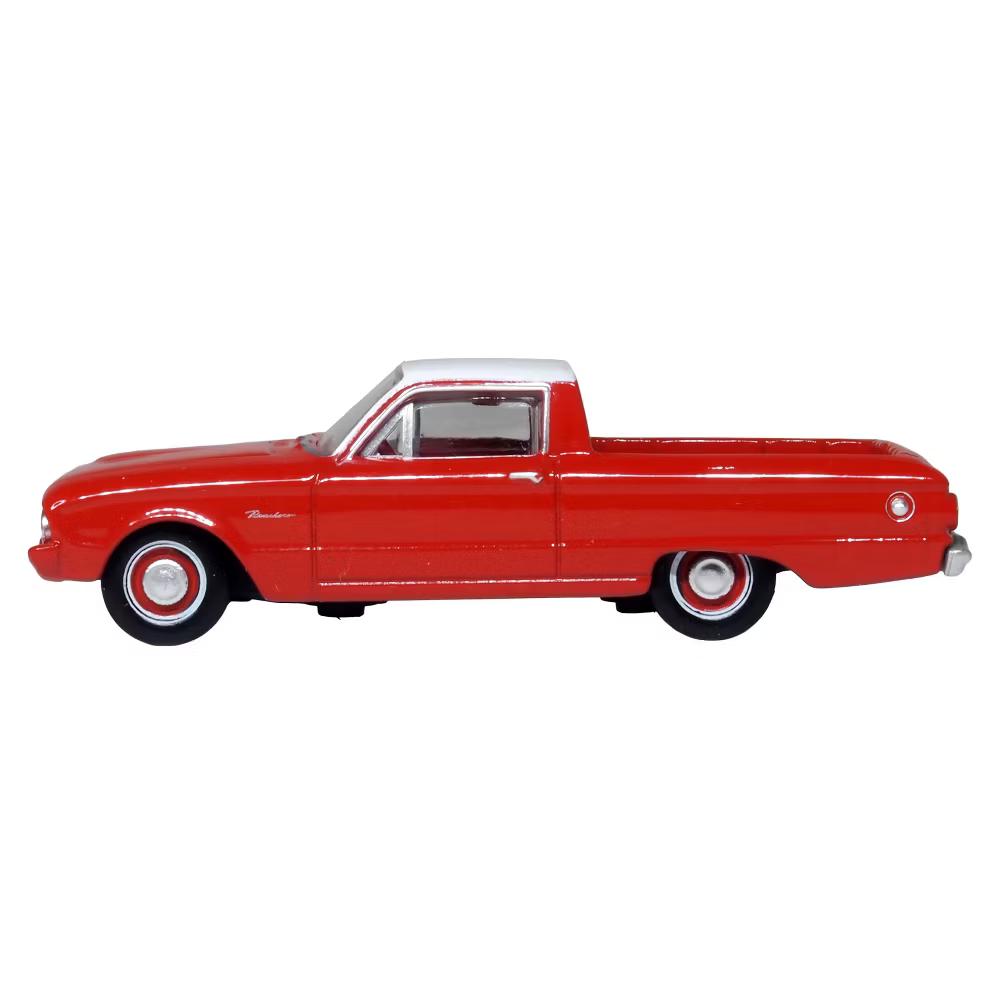 1960 Ford Falcon Ranchero Monte Carlo Red with Corinthian White Top 1/87 (HO) Scale Diecast Model Car - Image 2