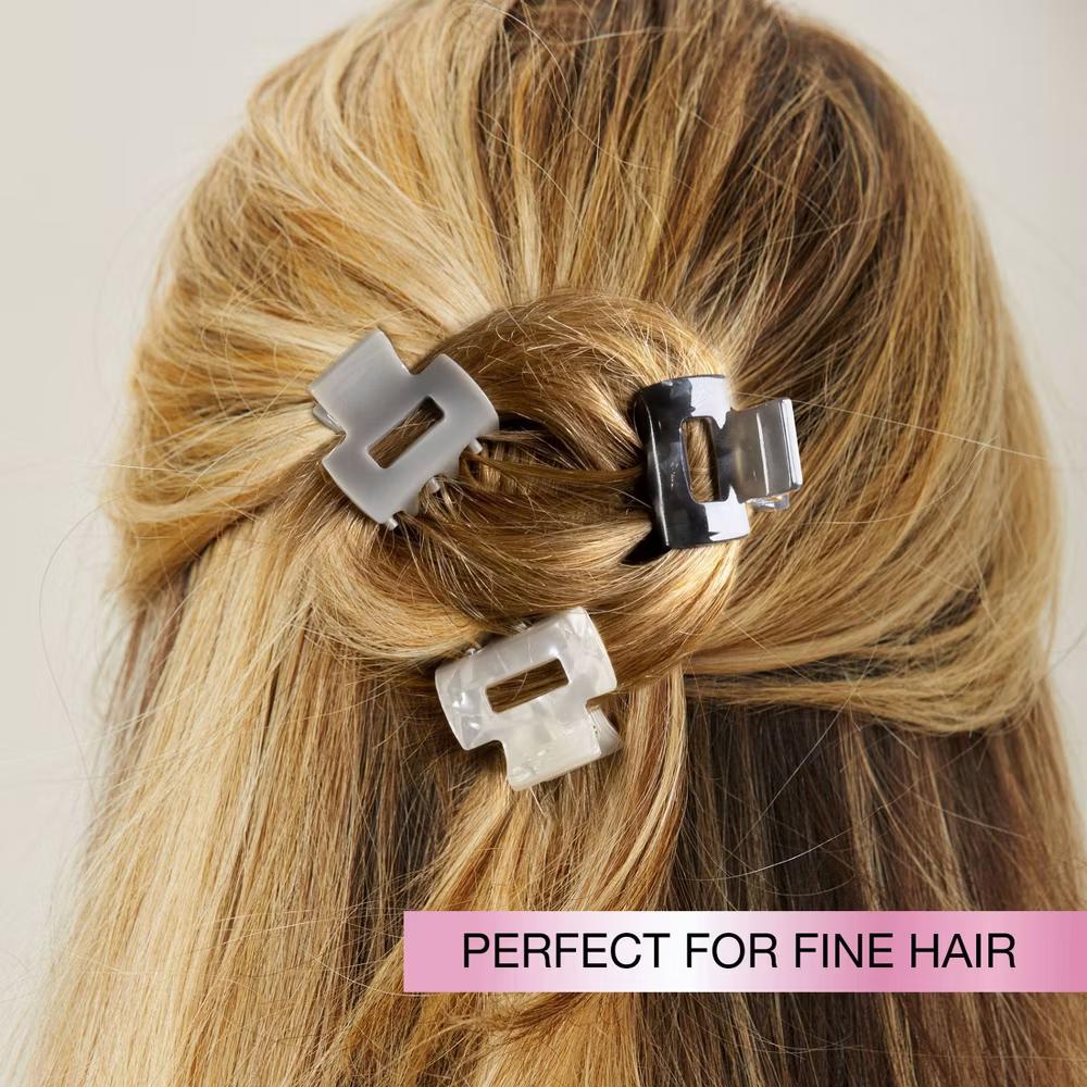 Mini Claw Clips - Neutral Solids and Patterns - Fine Hair - 5pcs - Image 5