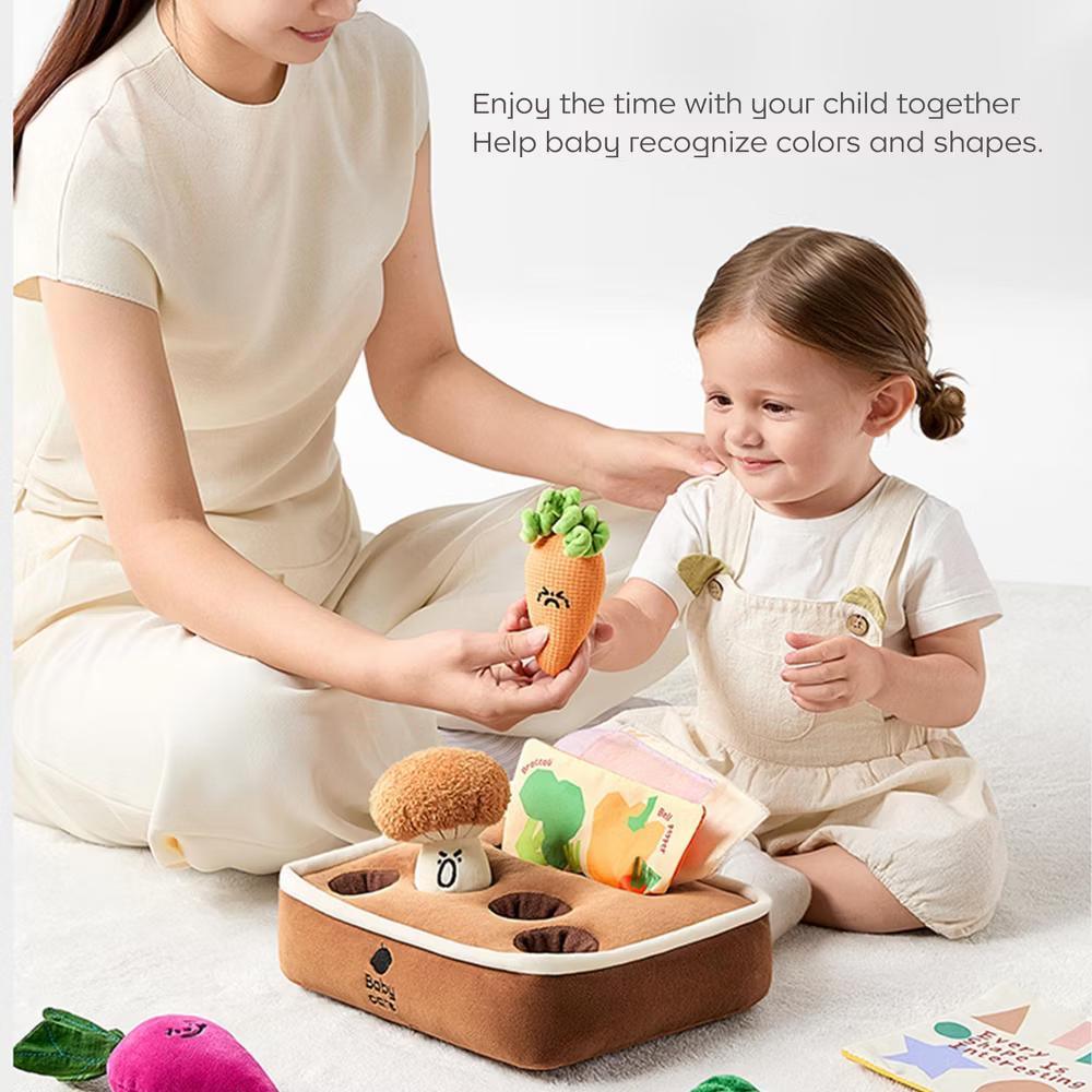 Bc Babycare Pull & Play Activity Sensory Toy Tissue Box Toy, Veggies-Shaped with Crinkle Fabrics, Design for Sensory Learning - Image 7
