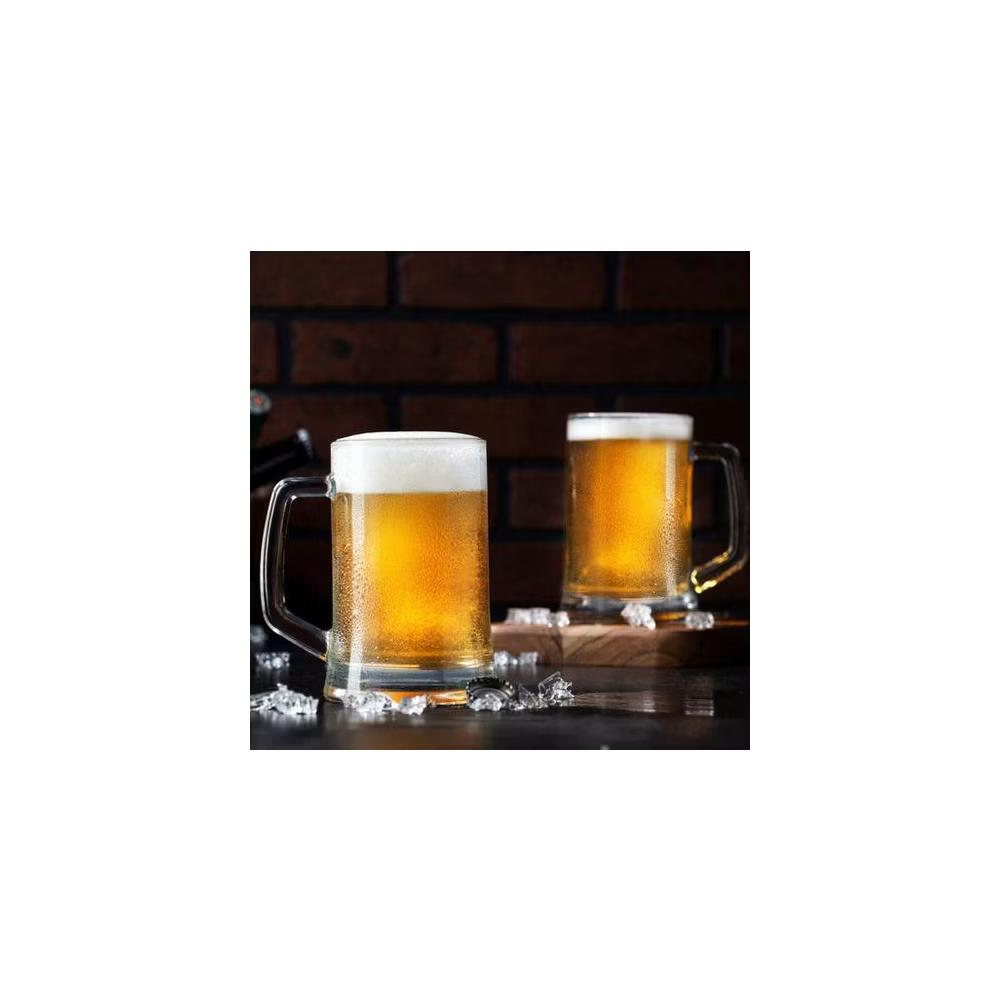 Kook Glass Mugs, 12.7 oz, Clear, Set of 4 - Image 3