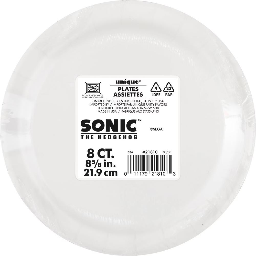 Sonic the Hedgehog 9" 8ct Party Dinner Paper Plates