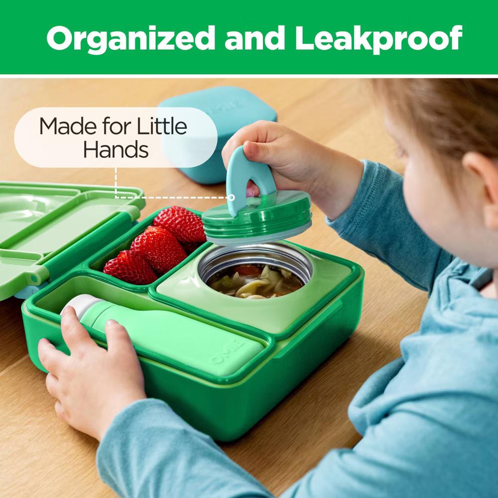 OMIEBox Insulated Bento Lunch Box with Leakproof Thermos Food Jar 3 Compartments - Image 27