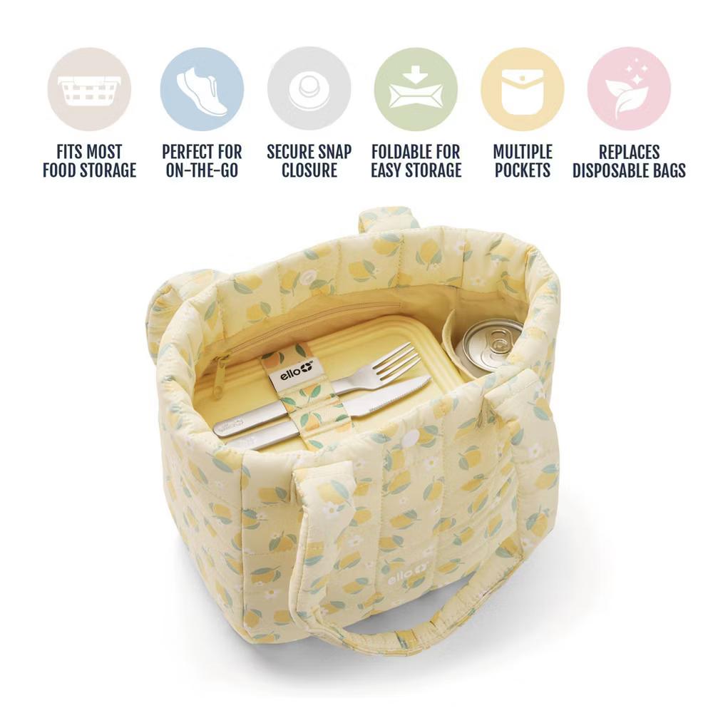 Puffer Lunch Tote Lemon Yellow - Image 2