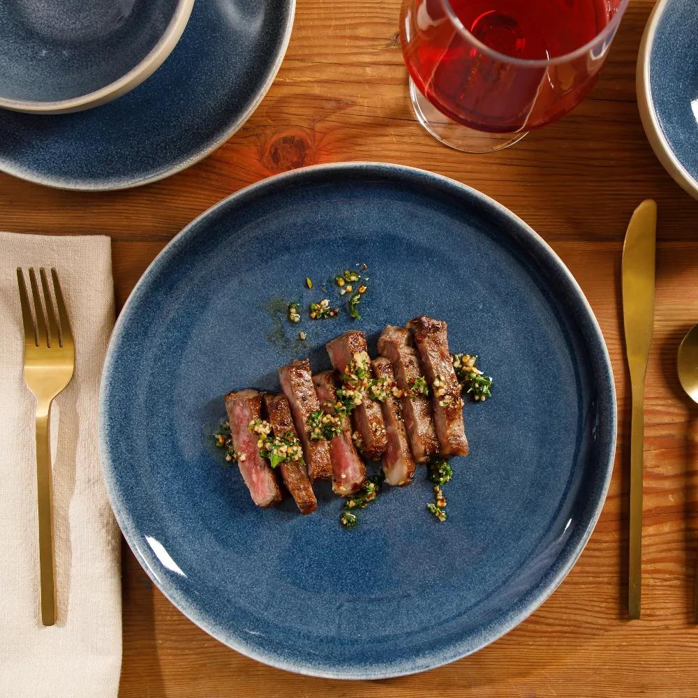 Manila Bay 12-Piece Stoneware Dinnerware Set, Service for 4, Reactive Glaze Modern Artisan Plates & Bowls - Image 6