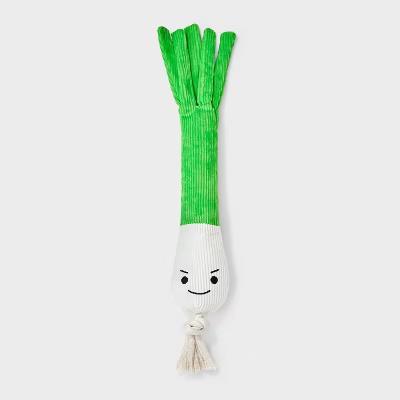 Green Onion Jiggler Plush Dog Toy