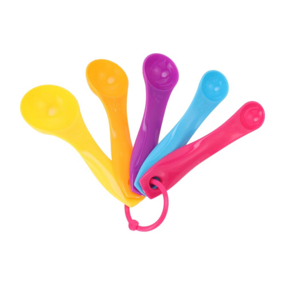 Measuring Cups Round Handle Measuring Spoon Set 5-Piece Dishwasher Safe PP 1 Set - Image 2