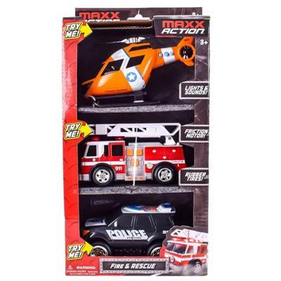 Maxx Rescue Vehicle 3pk - Ambulance, Firetruck and Helicopter - Image 5