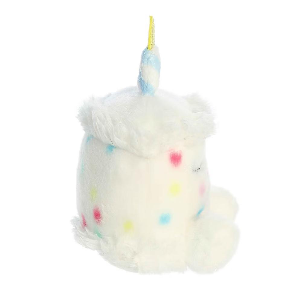 Small Happy B'Day Cake Palm Pals Adorable Stuffed Animal White 5.5" - Image 3