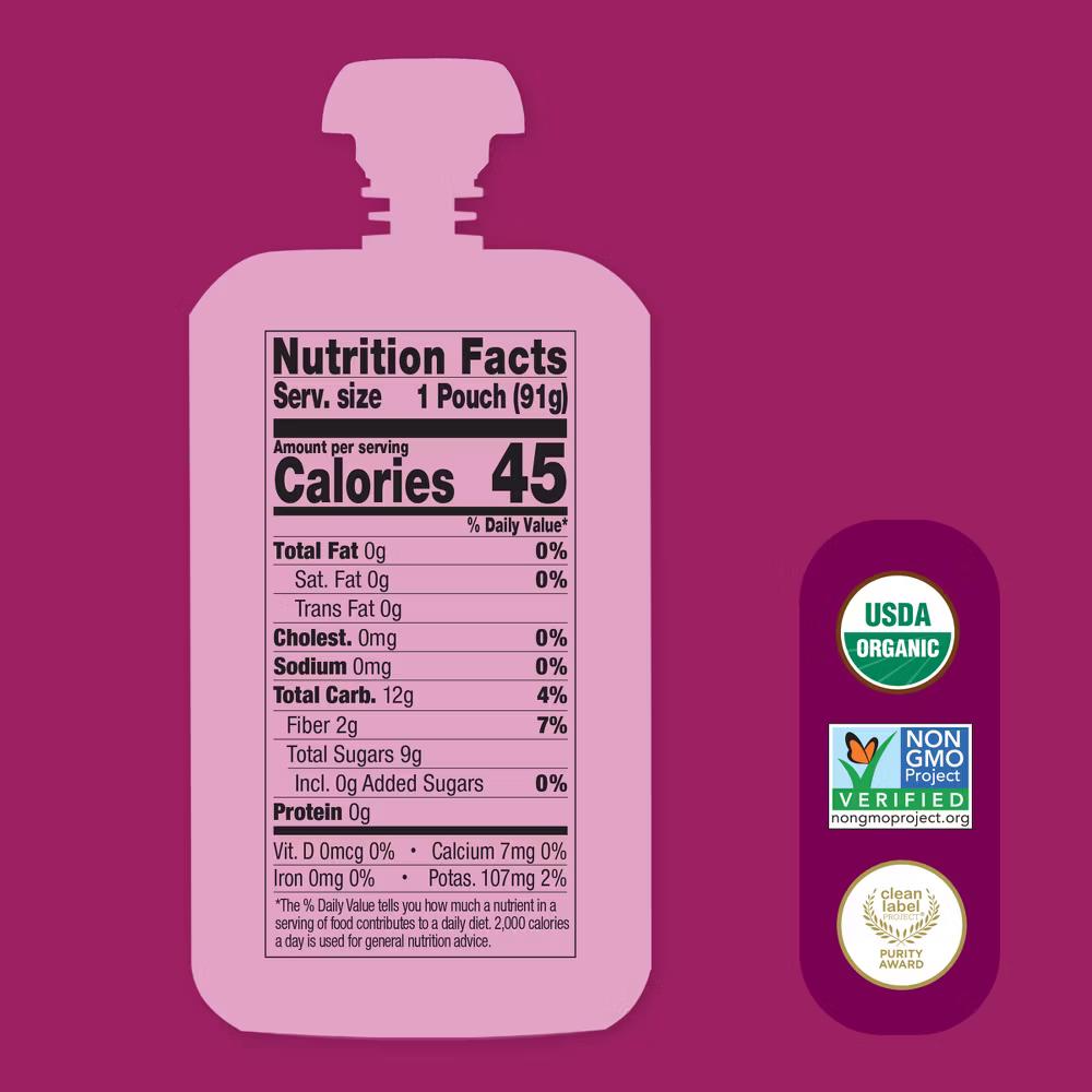 OhMyMegaVeggie Apple, Carrot, Beet Organic ' Snack - 3.2oz Pouch - Image 3