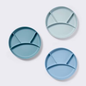 Silicone Suction Divided Plates - 3pk