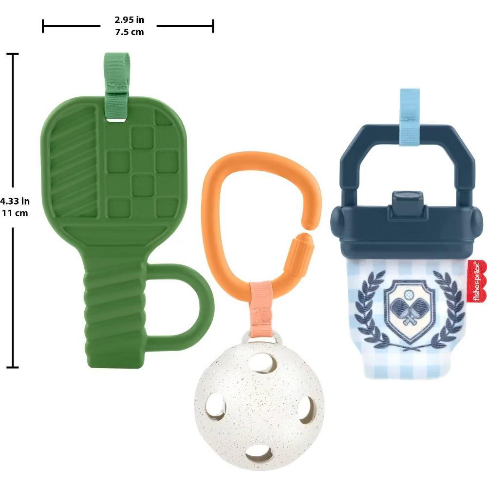 Fisher-Price Mini Me Moments Let’s Play Pickleball Set, 3 Sports - Themed Baby Learning Toys for Sensory Play - Image 2
