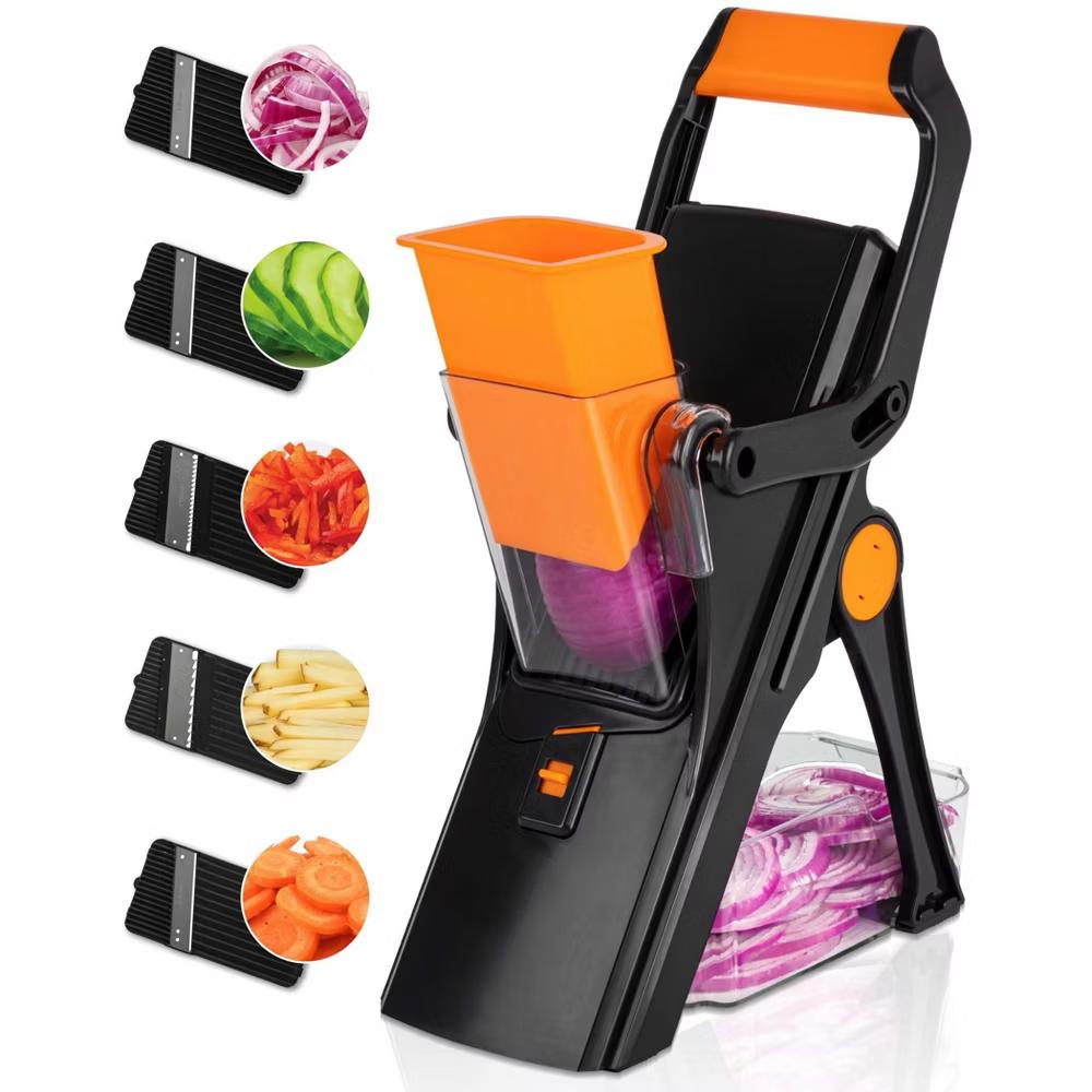 NutriSlicer Upright Mandoline Slicer – 5 Stainless Steel Blades, BPA-Free and Dishwasher Safe - Image 9