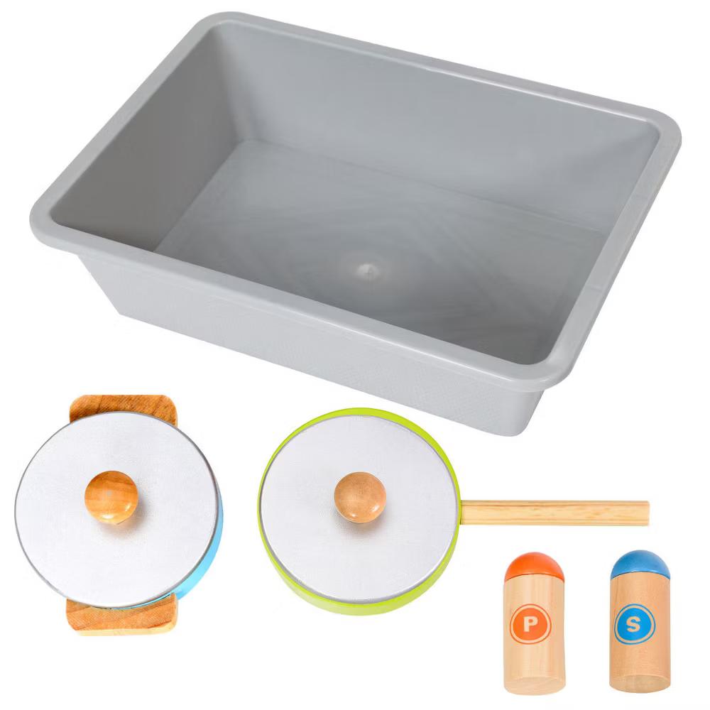 Kids Wooden Pretend Cooking Playset Cookware Play Set Kitchen Toys Gift - Image 10