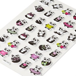 Cute Panda Puffy Stickers, 3D Mini Panda Bears 35ct, 1 Sheet