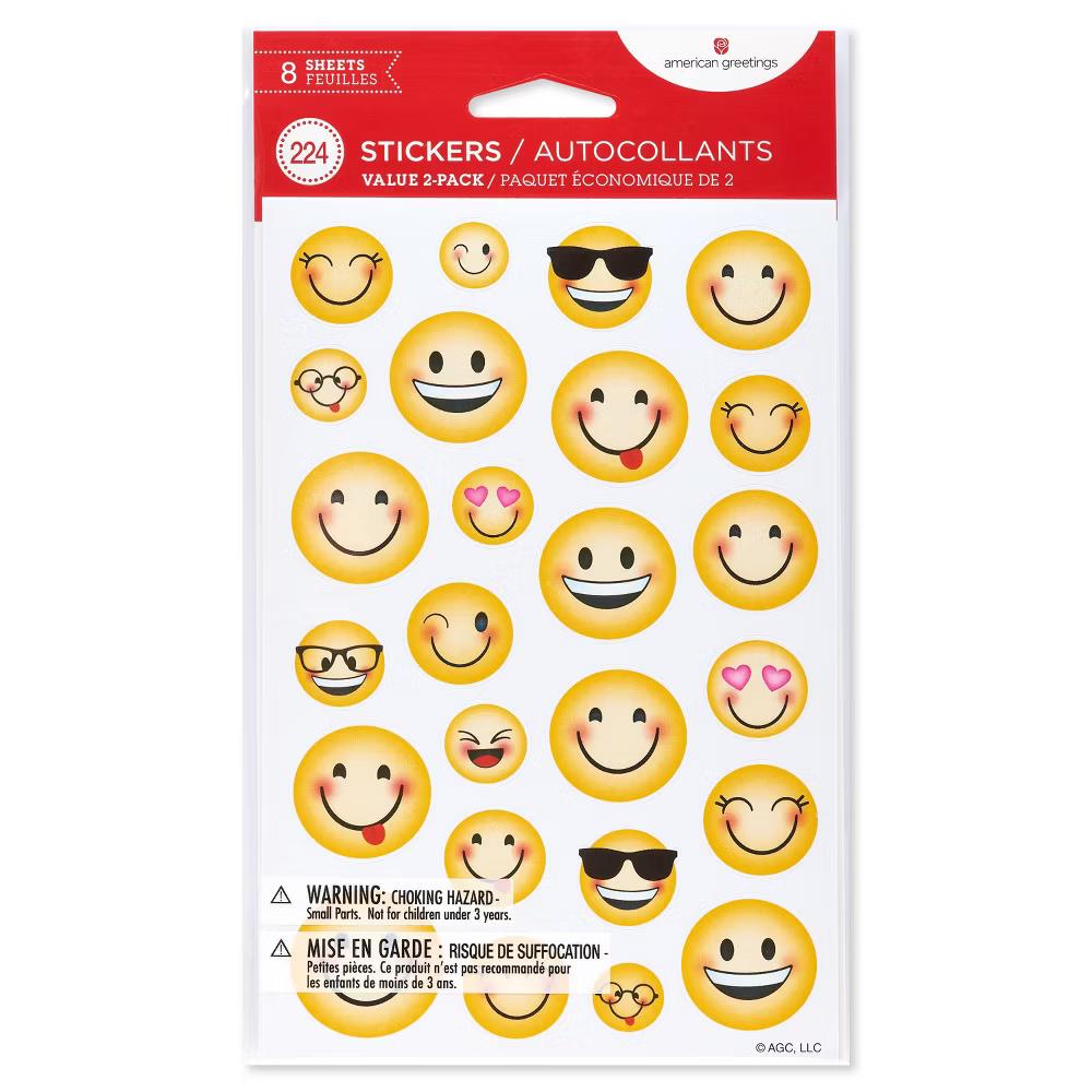 Cute Emoji and Smiley Food Stickers 224ct - 8 Sheets - Image 3