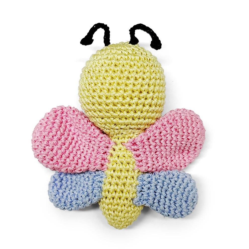 Dogo Pet Fashions Crochet Squeaker Toy - Butterfly - Image 3