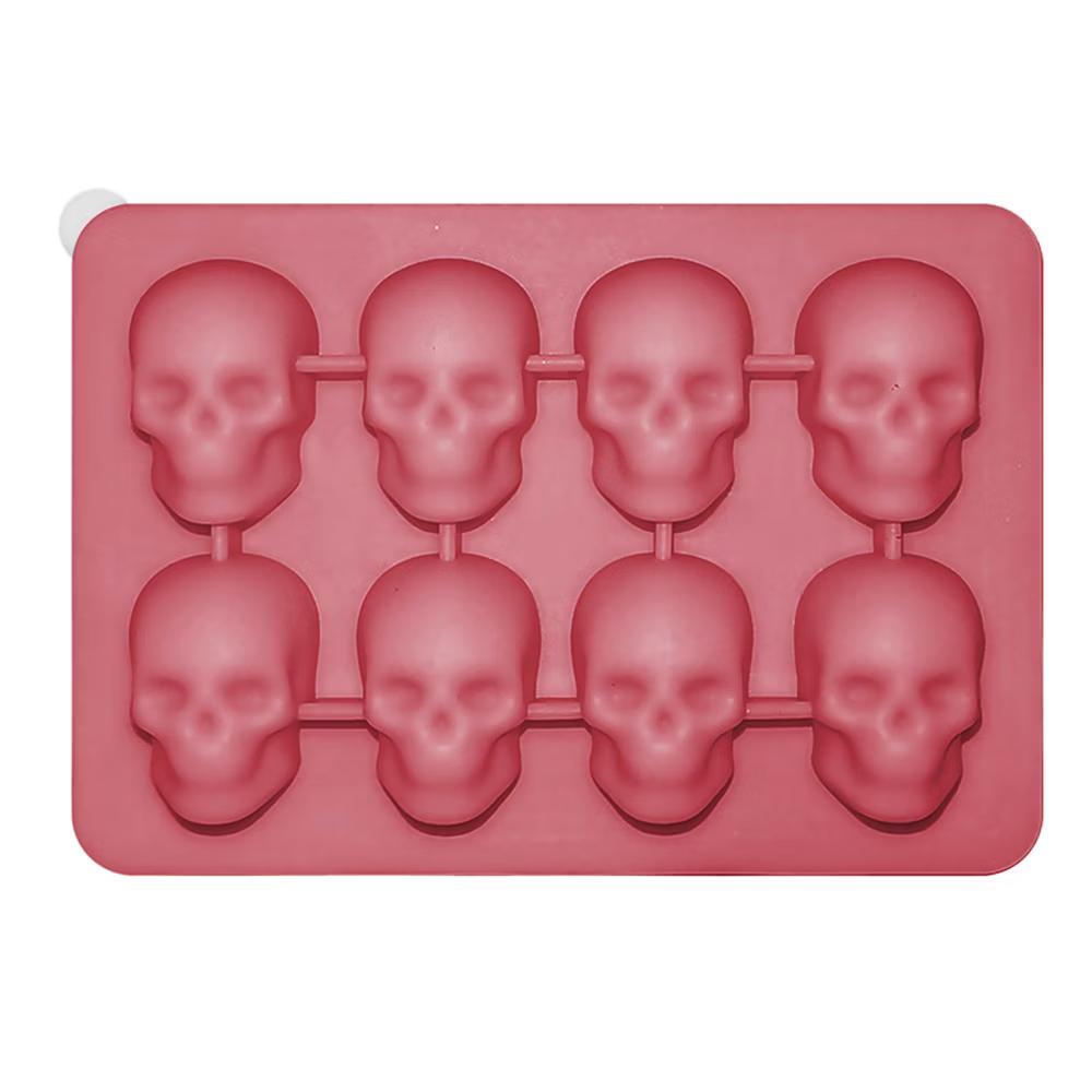 Alilang Women's 2-Pack Skull Silicone Ice Cube Tray 8-Cavity Flexible Nonstick Halloween Drink Mold - Image 12