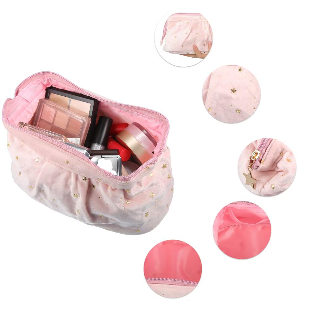 Starry Pattern Velvet Makeup Bag 1 Pc - Image 9