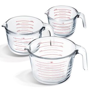 JoyTable Glass Measuring Cups Set, Liquid Measuring Cups, Glass Measuring Cup Set