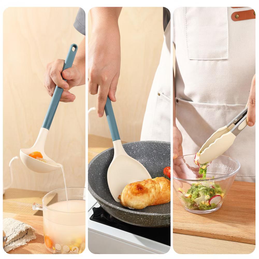 21-Piece Silicone Cooking Utensil Set with Holder, Heat-Resistant Kitchen Utensils and PP Handles - Image 10